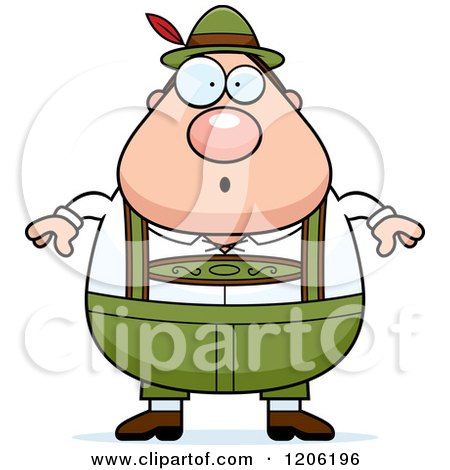 Cartoon of a Surprised Chubby Oktoberfest German Man - Royalty Free Vector Clipart by Cory Thoman