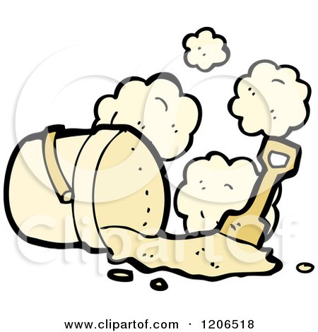 Cartoon of a Sand Pail and Shovel - Royalty Free Vector Illustration by lineartestpilot