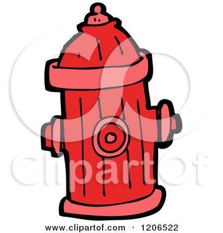 Cartoon of a Red Fire Hydrant - Royalty Free Vector Illustration by lineartestpilot