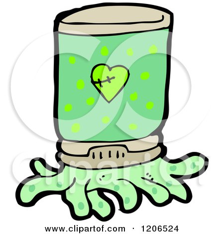 Cartoon of a Creature in a Jar - Royalty Free Vector Illustration by lineartestpilot