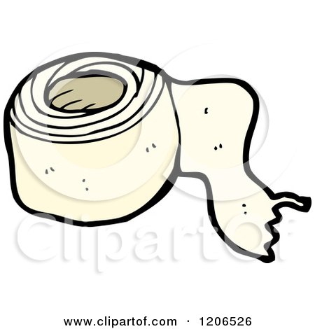 Cartoon of a Roll of Bandages - Royalty Free Vector Illustration by lineartestpilot