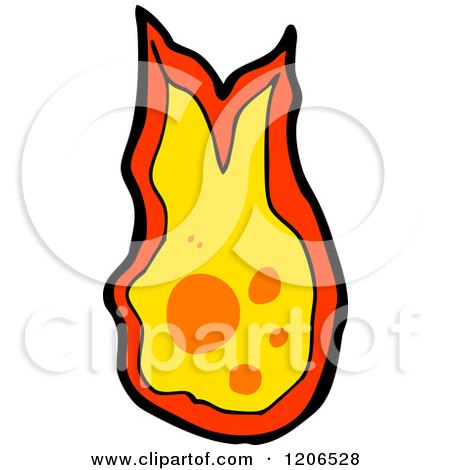Cartoon of a Flame - Royalty Free Vector Illustration by