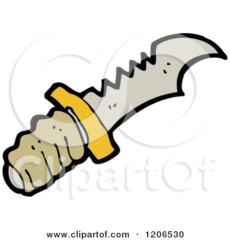 Cartoon of a Buck Knife - Royalty Free Vector Illustration by lineartestpilot