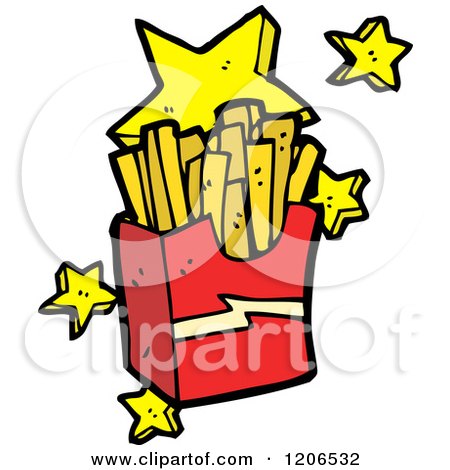 Cartoon of French Fries - Royalty Free Vector Illustration by lineartestpilot