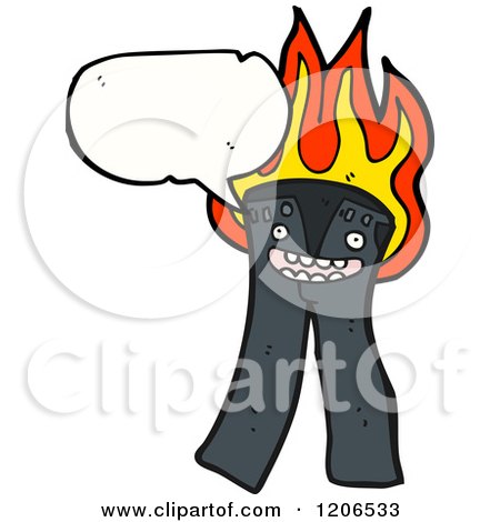 Cartoon of Pants on Fire - Royalty Free Vector Illustration by lineartestpilot