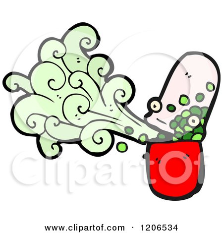 Cartoon of a Pill Capsule Character - Royalty Free Vector Illustration by lineartestpilot