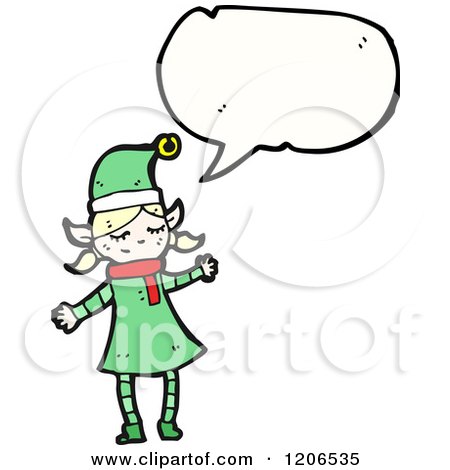Cartoon of a Female Elf Speaking - Royalty Free Vector Illustration by lineartestpilot