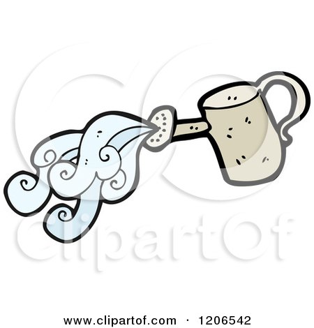 Cartoon of a Watering Can - Royalty Free Vector Illustration by lineartestpilot