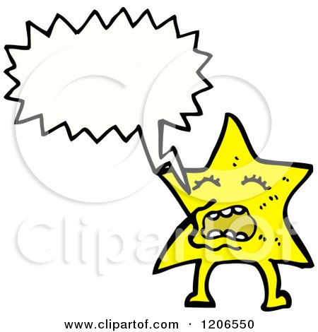 Cartoon of a Speaking Star - Royalty Free Vector Illustration by lineartestpilot