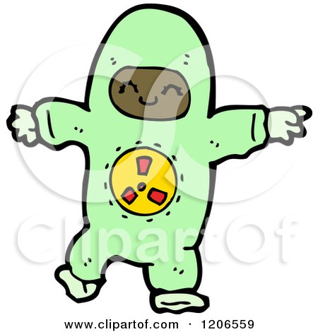 Cartoon of a Person in Radiation Suit - Royalty Free Vector Illustration by lineartestpilot
