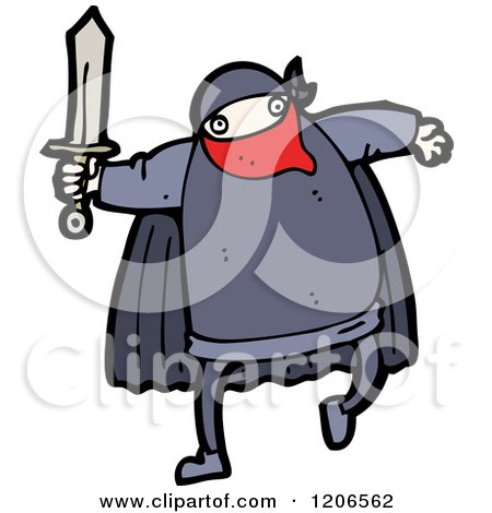 Cartoon of a Man in a Cape - Royalty Free Vector Illustration by lineartestpilot