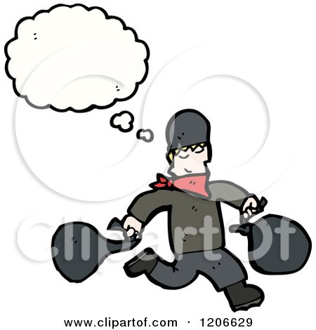 Cartoon of a Criminal Thinking - Royalty Free Vector Illustration by lineartestpilot