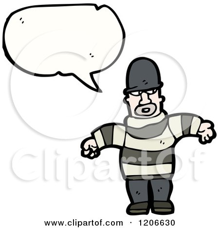 Cartoon of a Criminal Speaking - Royalty Free Vector Illustration by lineartestpilot