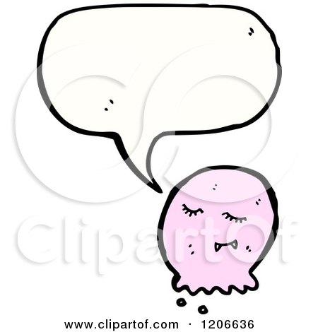 Cartoon of a Vampire Balloon Speaking - Royalty Free Vector Illustration by lineartestpilot