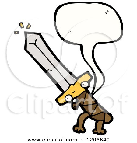 Cartoon of a Seaking Sword - Royalty Free Vector Illustration by lineartestpilot