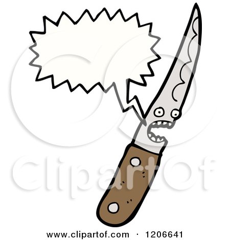 Cartoon of a Speaking Knife - Royalty Free Vector Illustration by lineartestpilot