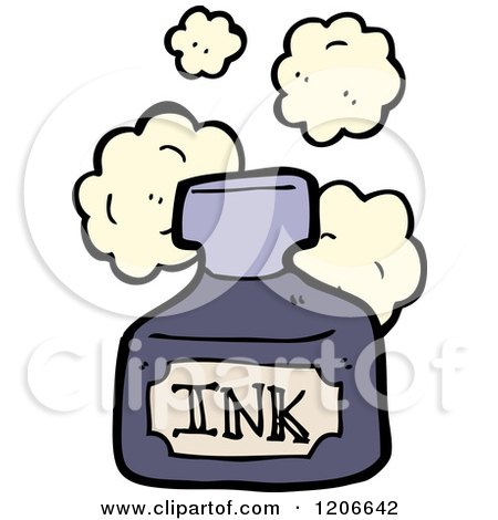 Cartoon of an Ink Bottle - Royalty Free Vector Illustration by lineartestpilot