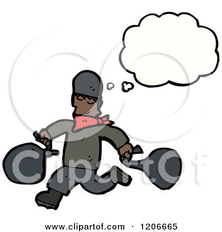 Cartoon of a Criminal Thinking - Royalty Free Vector Illustration by lineartestpilot