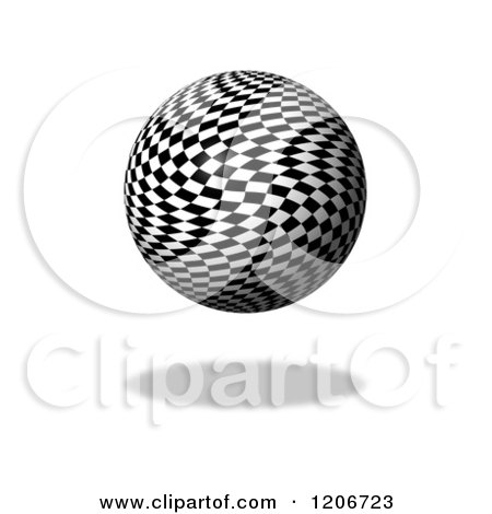 Clipart of a 3d Floating Chessboard Checkered Globe - Royalty Free CGI Illustration by oboy