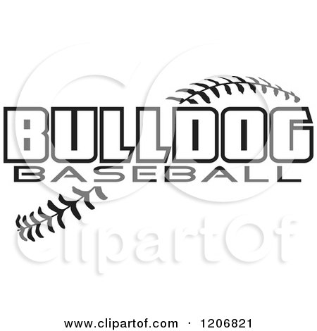 Clipart of a Black And White Baseball and BULLDOG Team Text - Royalty Free Vector Illustration by Johnny Sajem