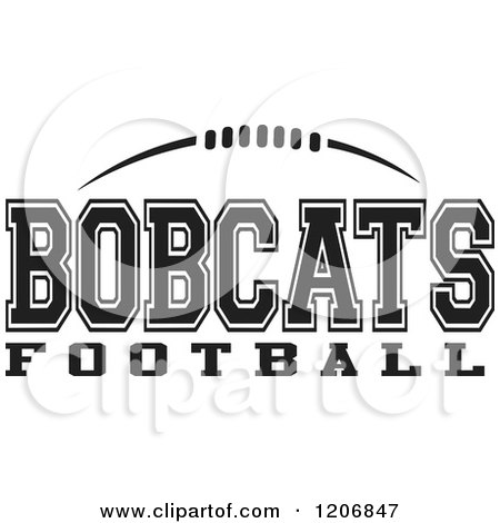 Clipart of a Black and White American Football and BOBCATS Football Team Text - Royalty Free Vector Illustration by Johnny Sajem