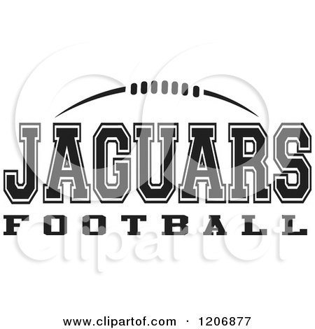 Clipart of a Black and White American Football and JAGUARS Football Team Text - Royalty Free Vector Illustration by Johnny Sajem