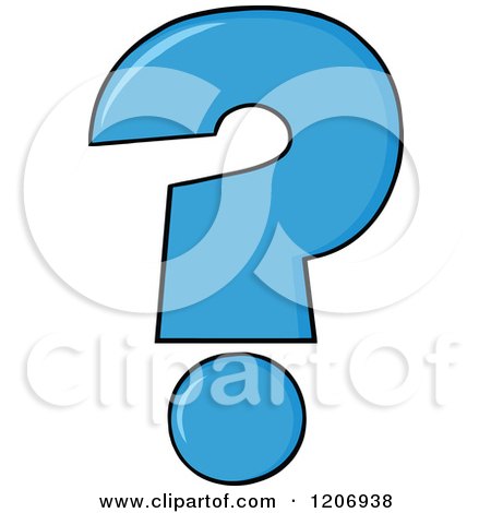 Cartoon of a Blue Question Mark - Royalty Free Vector Clipart by Hit Toon