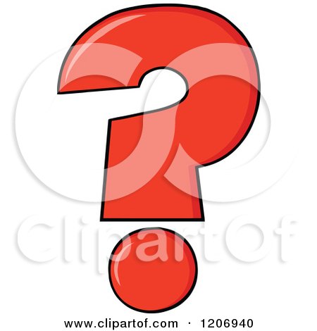 Cartoon of a Red Question Mark - Royalty Free Vector Clipart by Hit Toon