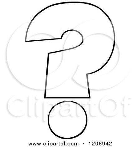 Cartoon of a Black and White Question Mark - Royalty Free Vector Clipart by Hit Toon