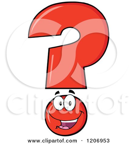 Cartoon of a Happy Red Question Mark Mascot - Royalty Free Vector Clipart by Hit Toon