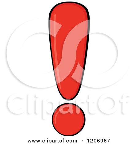 Cartoon of a Red Exclamation Point - Royalty Free Vector Clipart by Hit Toon
