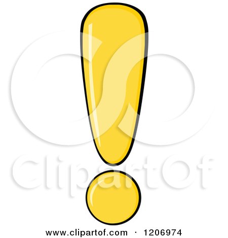 Cartoon of a Yellow Exclamation Point - Royalty Free Vector Clipart by Hit Toon