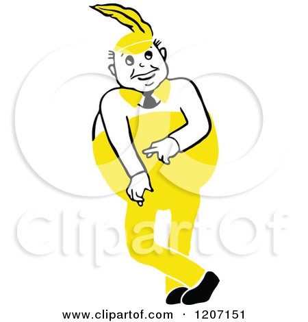 Clipart of a Yellow Tweedle Dee - Royalty Free Vector Illustration by Prawny Vintage