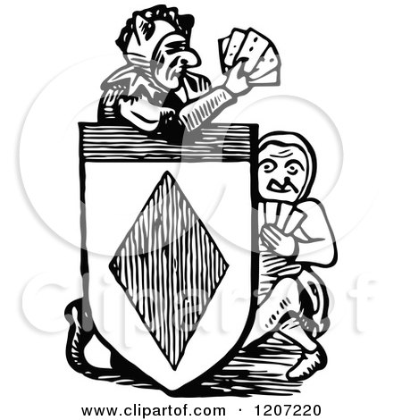 Clipart of Vintage Black and White Heraldry - Royalty Free Vector Illustration by Prawny Vintage