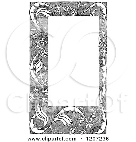Clipart of a Vintage Black and White Frame - Royalty Free Vector Illustration by Prawny Vintage