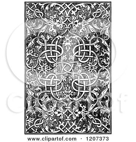 Clipart of a Vintage Black and White Medieval Design - Royalty Free Vector Illustration by Prawny Vintage