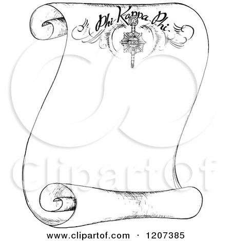 Clipart of a Vintage Black and White Scroll Notice - Royalty Free Vector Illustration by Prawny Vintage