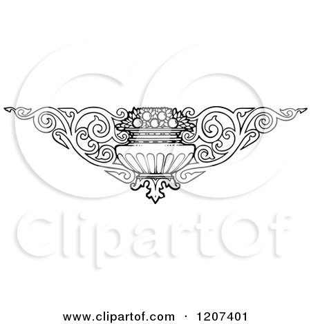 Clipart of a Vintage Black and White Design - Royalty Free Vector Illustration by Prawny Vintage