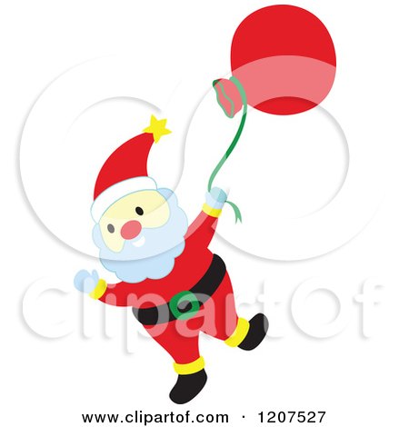 Cartoon of Santa Waving and Swinging His Sack - Royalty Free Vector Clipart by Cherie Reve