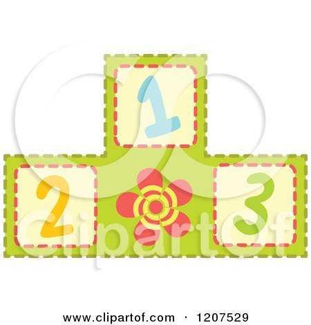 Cartoon of a Pyramid of 123 Number Blocks - Royalty Free Vector Clipart by Cherie Reve