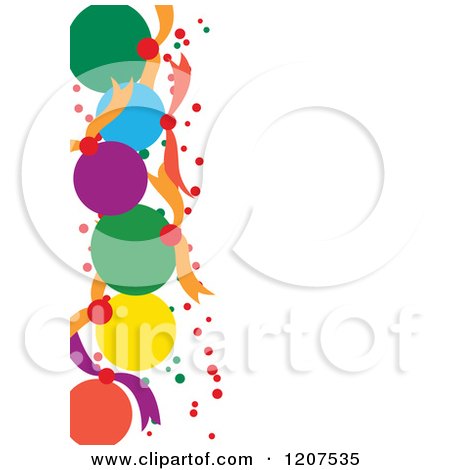 Cartoon of a Christmas Bauble Background with White Text Space on the Right - Royalty Free Vector Clipart by Cherie Reve