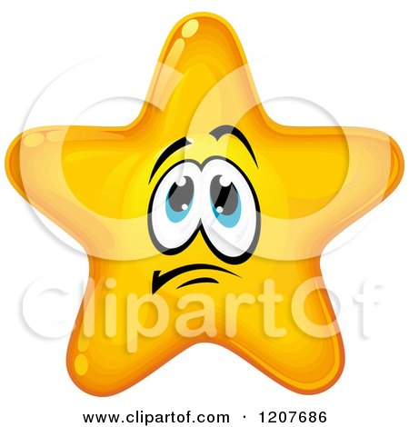 Cartoon of a Nervous Yellow Star - Royalty Free Vector Clipart by Vector Tradition SM
