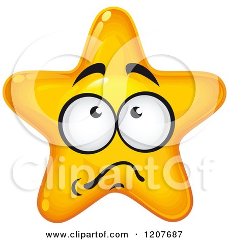 Cartoon of a Scared Yellow Star - Royalty Free Vector Clipart by Vector Tradition SM