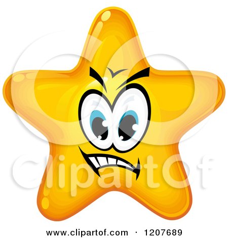 Cartoon of a Mean Yellow Star - Royalty Free Vector Clipart by Vector Tradition SM