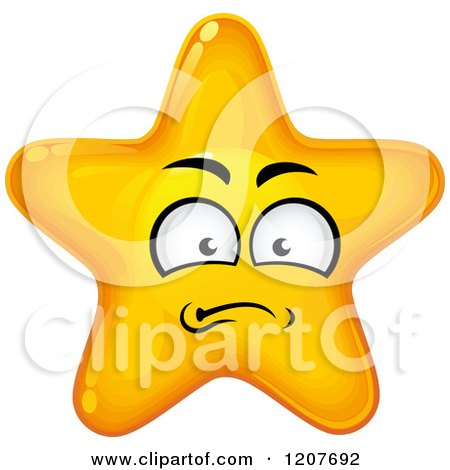 Cartoon of a Nervous Yellow Star - Royalty Free Vector Clipart by Vector Tradition SM