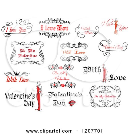 Clipart of Valentine Greetings and Sayings 4 - Royalty Free Vector Illustration by Vector Tradition SM