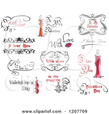 Clipart of Valentine Greetings and Sayings 3 - Royalty Free Vector Illustration by Vector Tradition SM