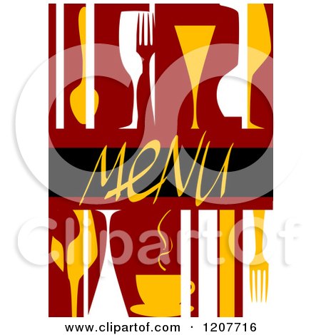 Clipart of a Menu Cover with Abstract Dishes - Royalty Free Vector Illustration by Vector Tradition SM