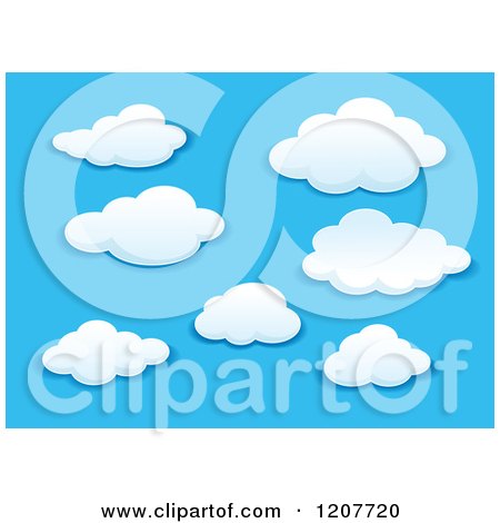 Clipart of a Blue Sky and Puffy White Clouds 3 - Royalty Free Vector Illustration by Vector Tradition SM