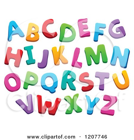 Cartoon of a Colorful Alphabet Letters - Royalty Free Vector Clipart by visekart